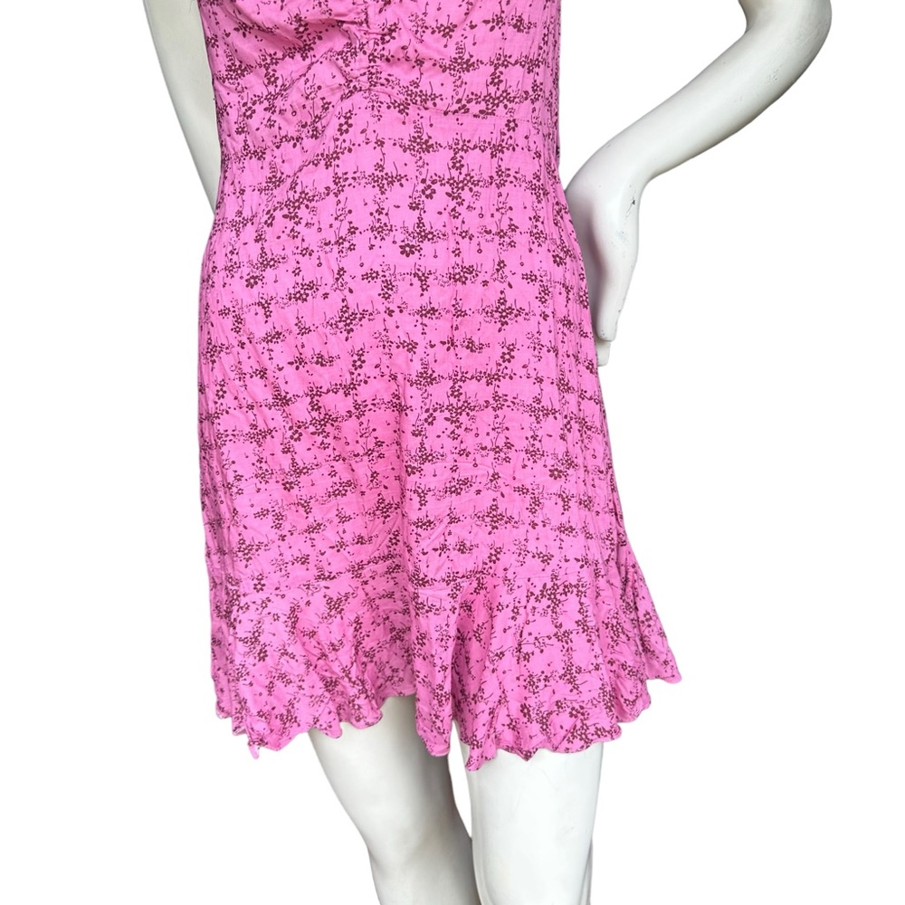 Free People Intimately "Caught Up" Pink Floral Dainty Coquette Mini Dress Medium - Picture 4 of 9